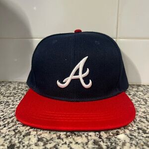 Atlanta Braves A MLB Snapback Hat Cap Flat Brim 2Tone Like New